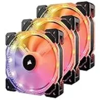 Corsair HD120 RGB - Ventilador de PC (120 mm, Iluminación a LED RGB Programable), Paquete Triple con Controlador de iluminación