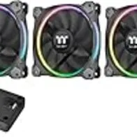 Thermaltake Riing 12 RGB - Pack de 3 Ventiladores con Software, Color Negro