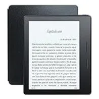 E-reader Kindle Oasis con funda de carga de cuero negra, pantalla de 6'' (15,2 cm) de alta resolución (300 ppp) con luz integrada, wifi