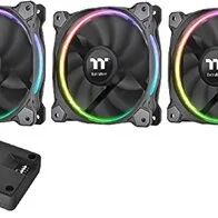 Thermaltake Riing 12 RGB - Pack de 3 Ventiladores con Software, Color Negro
