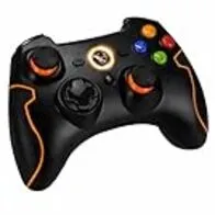 Krom KHENSU -NXKROMKHNS- Gamepad, Alámbrico/Inalámbrico, Distancia hasta 10m, bateria Litio Recargable, USB, Modo Turbo, Compatible Windows, PS3, Color Negro