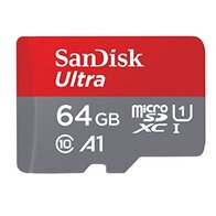 SanDisk Ultra Tarjeta de memoria microSDXC con adaptador SD, hasta 100 MB/s, rendimiento de apps A1, Clase 10, U1, 64 GB, Gris y Rojo
