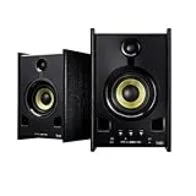 Hercules XPS 2.0 80 DJ Monitor - Altavoces para DJ 2.0, 80 W, cupulas de seda, conector RCA, TRS, ajustes de bajos/agudos