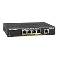 Netgear GS305P Switch Gigabit 5 Puertos 10/100/100, 4 Puertos PoE de 55W, Switch ethernet, Montaje de sobremesa, Caja de Metal sin Ventilador