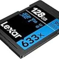 Lexar Profesional 633x Tarjeta SD 128 GB, Tarjeta SDXC UHS-I, Hasta 95 MB/s de Lectura, para DSLR de gama media, Videocámara HD, Cámara 3D (LSD128GCB1EU633)