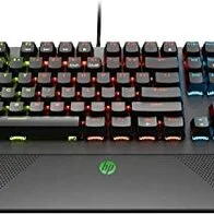 HP Pavilion Gaming Wired Mechanical Keyboard 800 with 4-Zone Backlit LED, Anti-Ghosting N-Key Rollover, Audio Control, and Red Mechanical Switches, (5JS06AA)