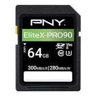 PNY Tarjeta de Memoria SD 64GB EliteX-Pro 90 Clase 10 U3 V90 UHS-II