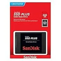 SanDisk SSD Plus - Disco Duro sólido Interno SSD de 240 GB (SATA III, 2.5'', 520 MB/s de Lectura), Color Negro
