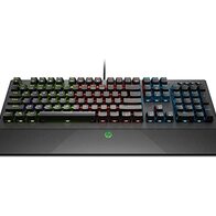 HP Pavilion 800 Teclado Gaming con Cable - (Conector USB 2.0, Retroiluminación LED en 4 Zonas, Reposamuñecas, Interruptores Mecánicos Rojos), Color Negro, Tastiera QWERTY Italiano