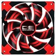 Aerocool DSFAN - Ventilador gaming para PC (12 cm, 12V/7V, 9 aspas, 15.8 dB, iluminación LED rojo, ultrasilencioso, antivibración, vida útil 100.000h), color rojo
