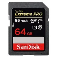 SanDisk Extreme PRO - Tarjeta de memoria SDXC de 64 GB, hasta 95 MB/s, Class 10 y U3 y V30